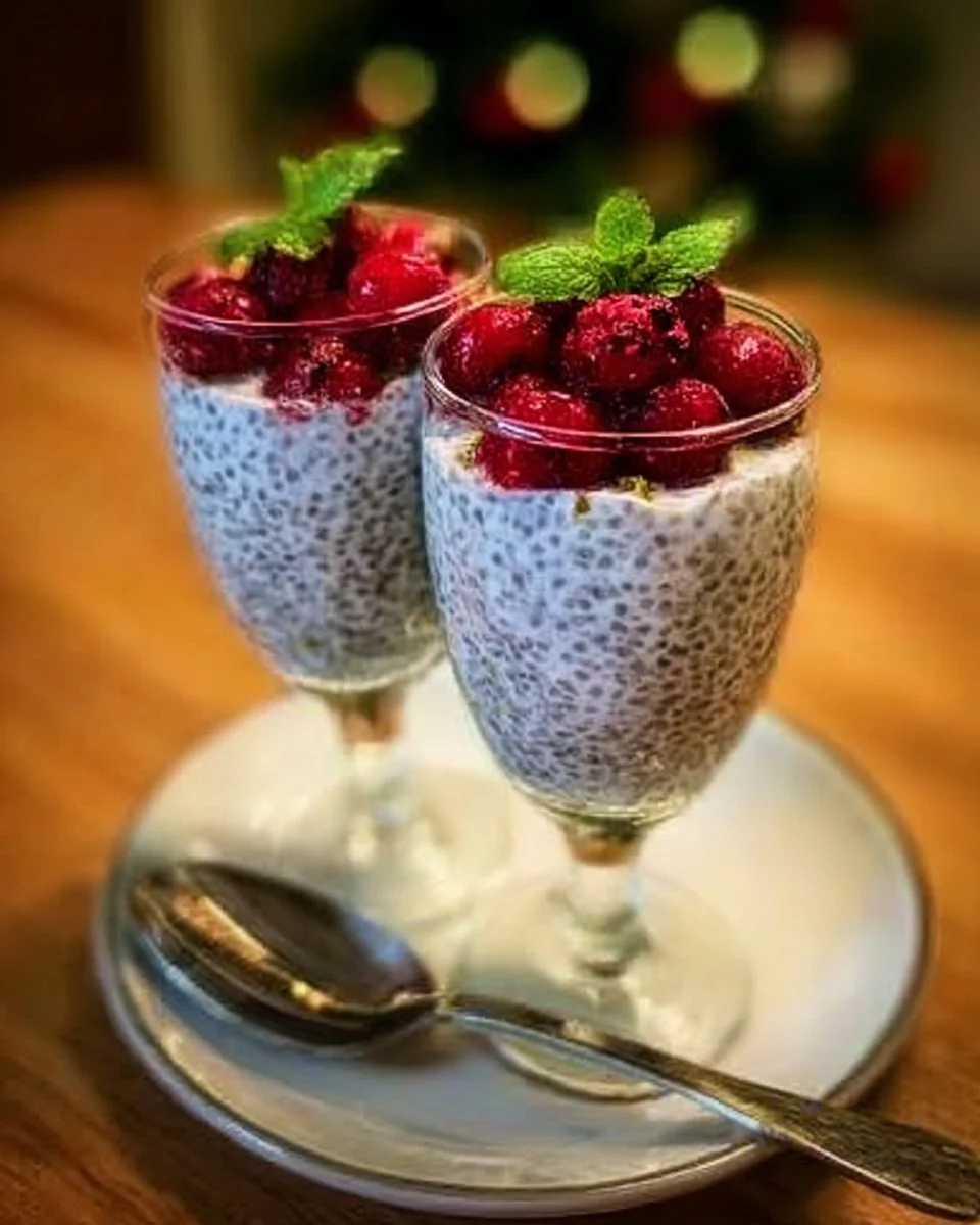 Delicious Christmas Ricotta Chia Pudding topped with festive ingredients
