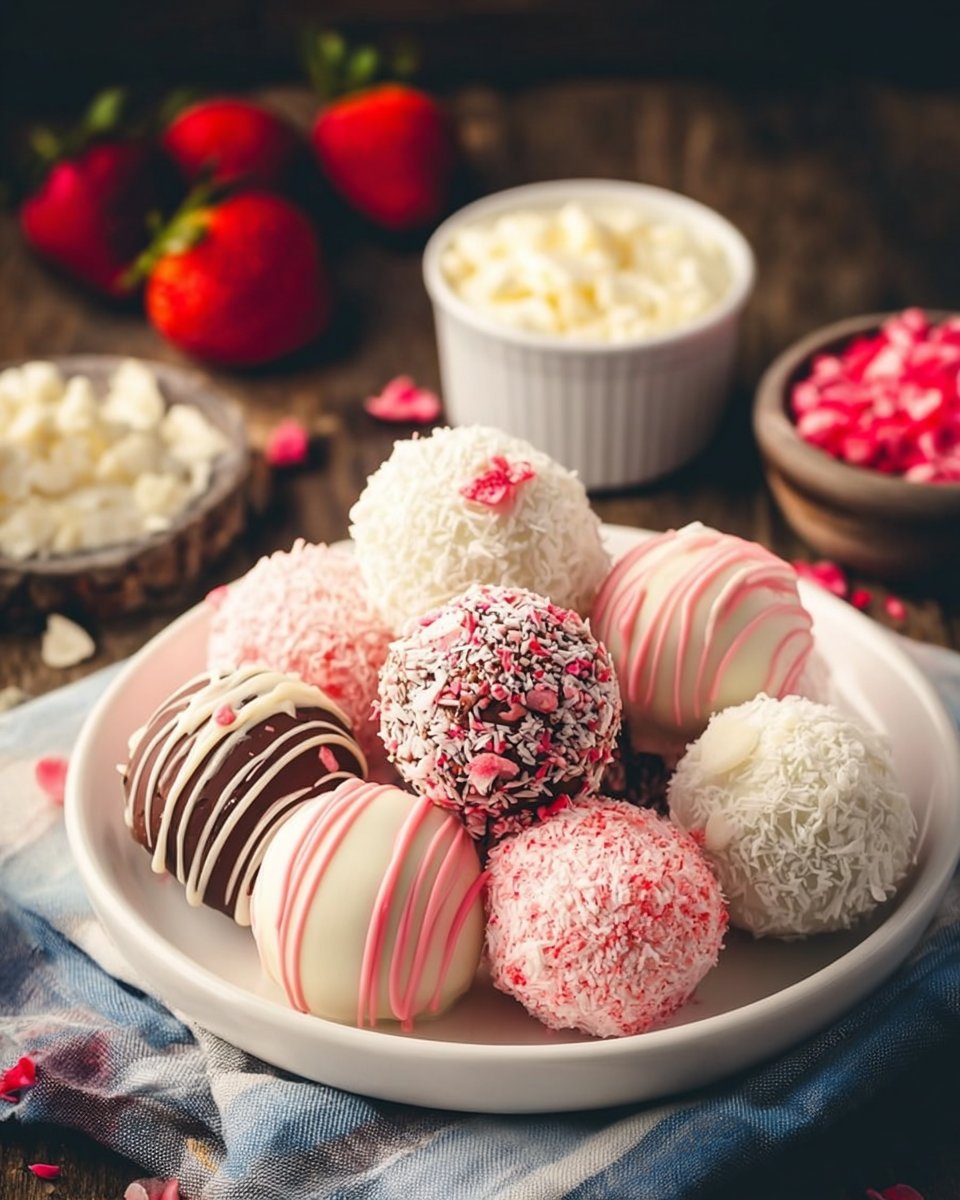 Strawberry Cake Truffles