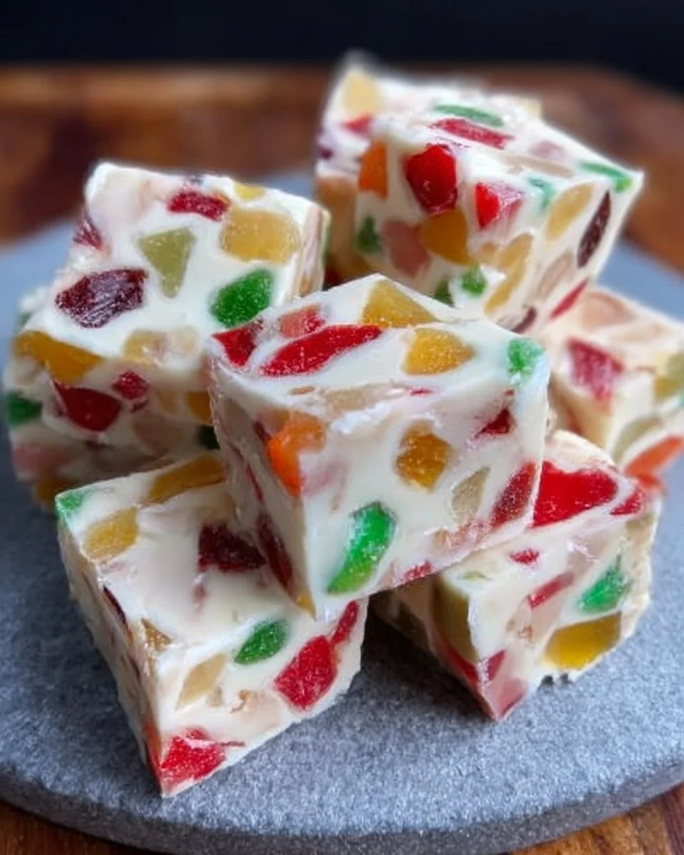 Easy Christmas nougat gumdrop candy recipe for holiday treats