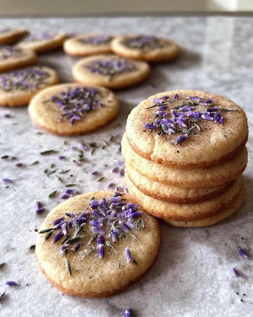 Honey Lavender Sugar Cookies decorated with lavender flowers on a plate