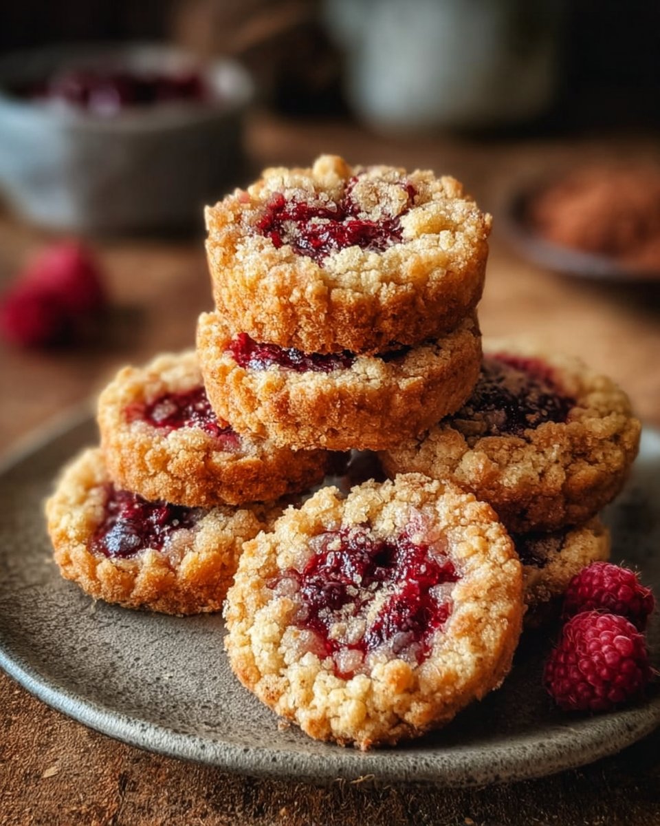Buttery Raspberry Crumble Cookies (Like a Mini Tart!)