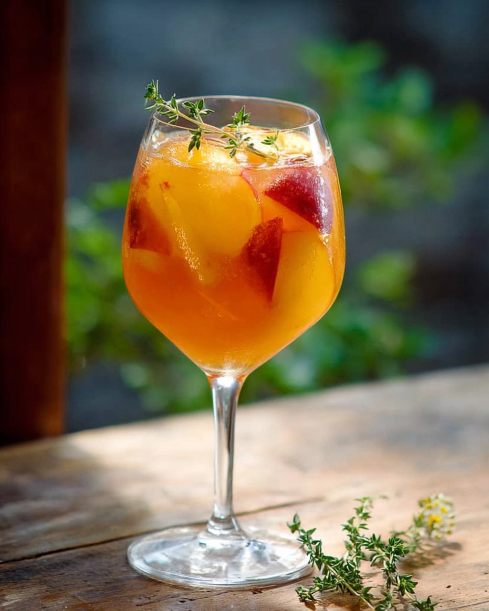 Happy Hour: Peach Sangria with Chamomile and Thyme | Relishing It