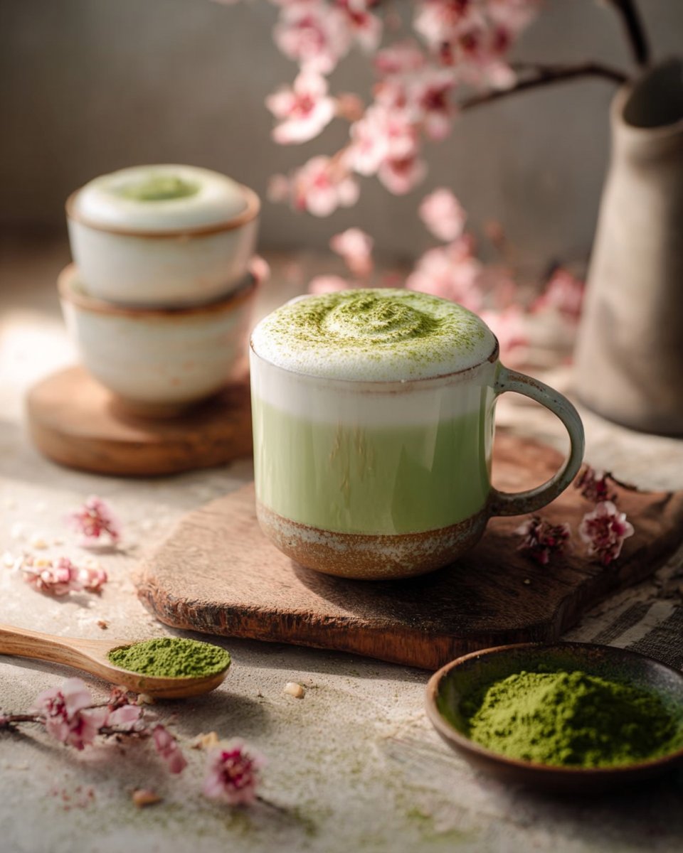 Cherry Blossom Matcha Latte