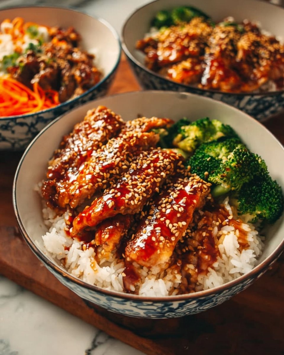 Sticky Chicken Rice Bowls