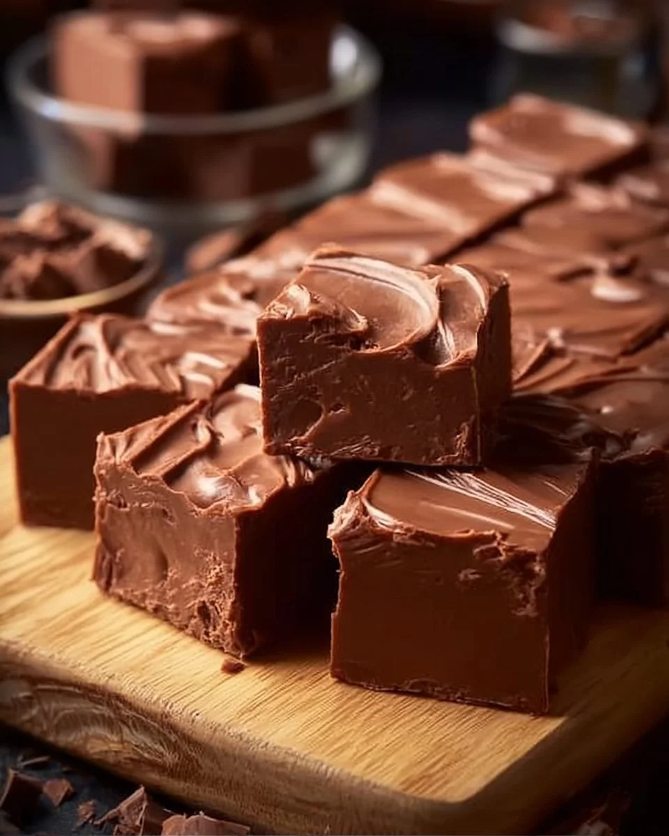 Delicious quick fudge dessert ready to enjoy