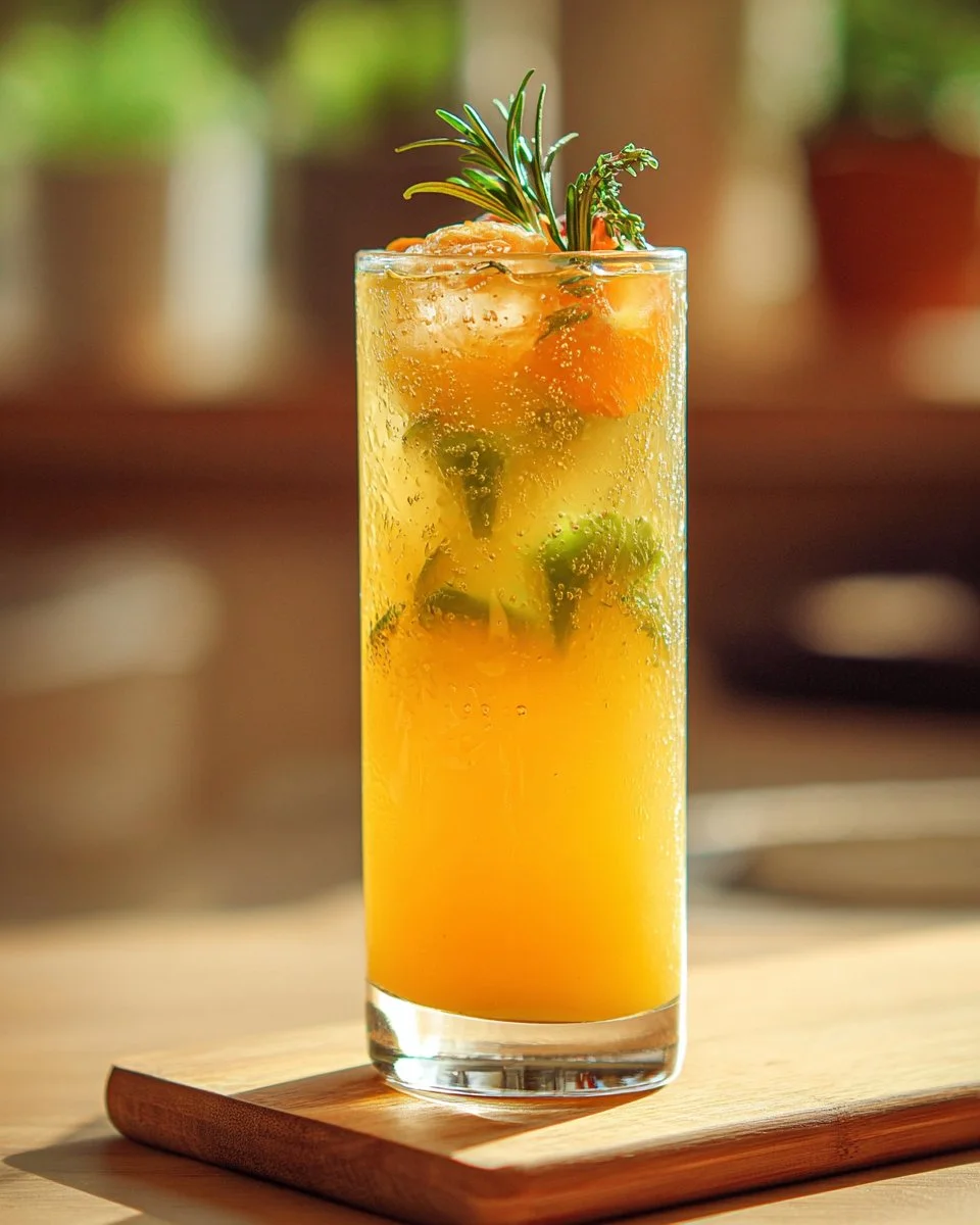 Smashed Kalamansi Orange Sprite Soda served in a glass with ice and citrus slices.