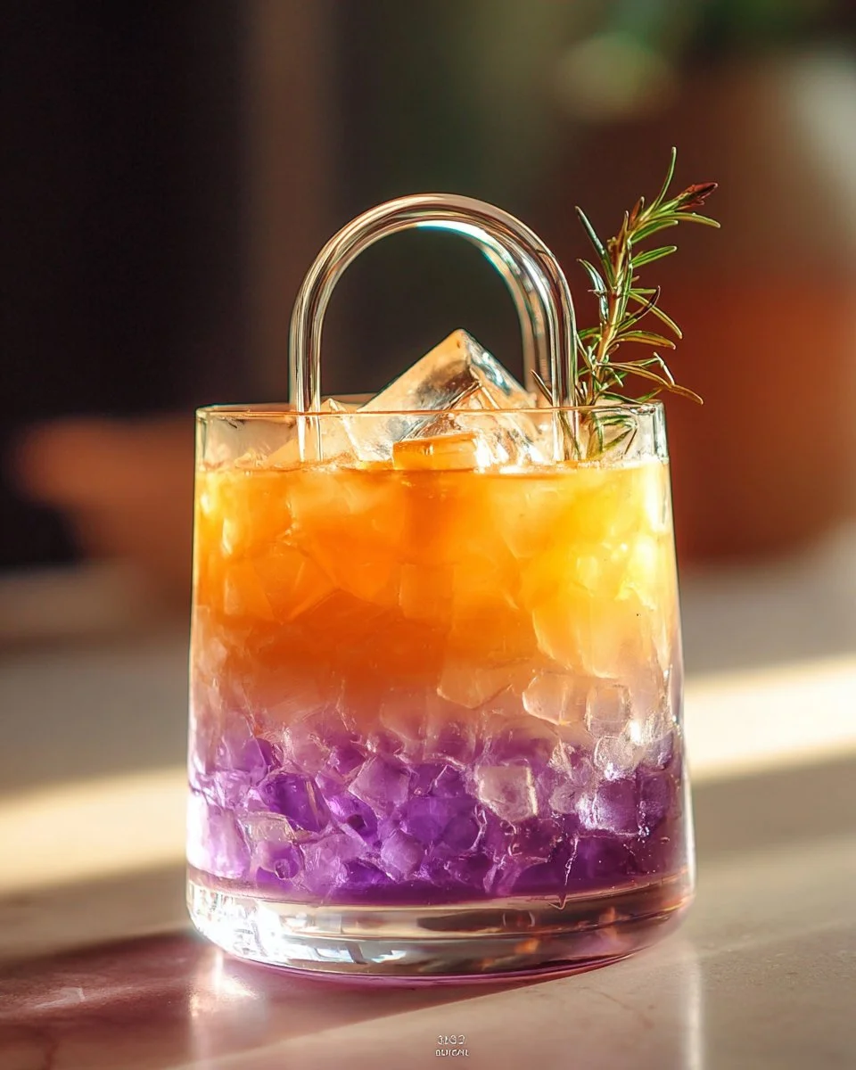 Smashed mango lemonade with Sprite soda garnished with mint leaves