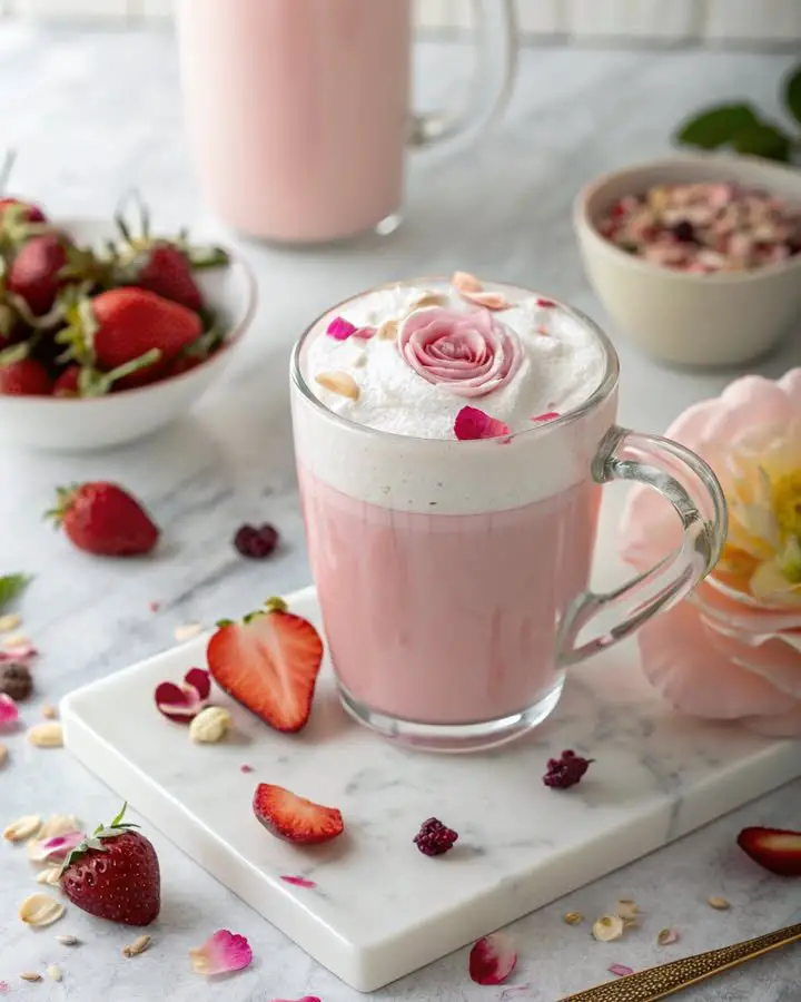 Rose-Strawberry Oat Latte