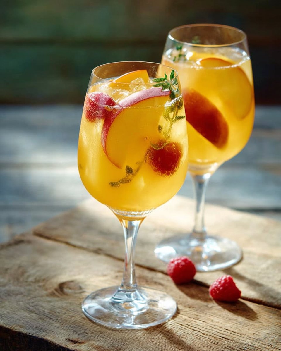 Happy Hour: Peach Sangria with Chamomile and Thyme | Relishing It