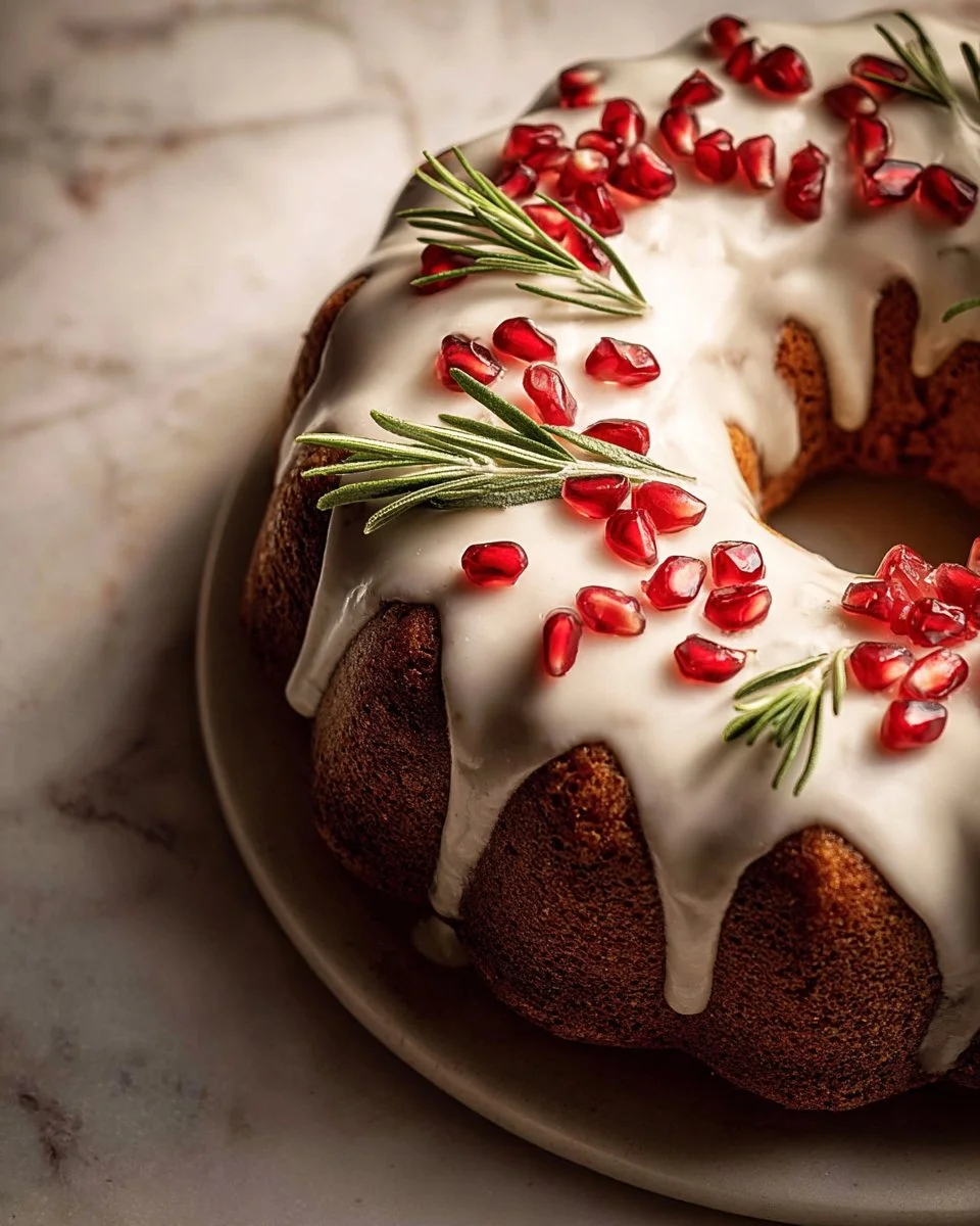 Delicious Vegan Christmas Spice Cake decorated for the holidays