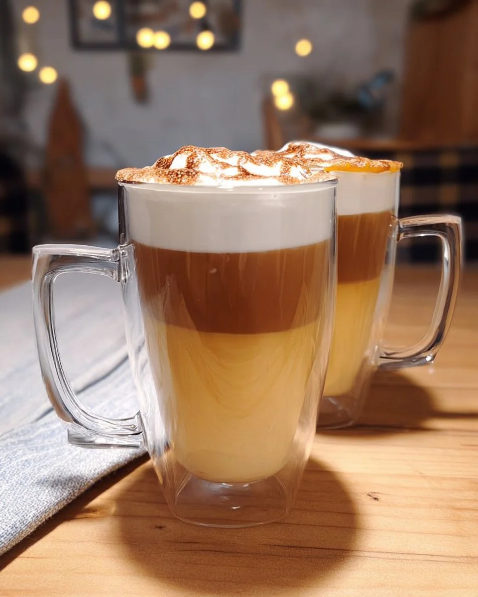 Delicious Winter Spiced Caramel Macchiato with seasonal spices