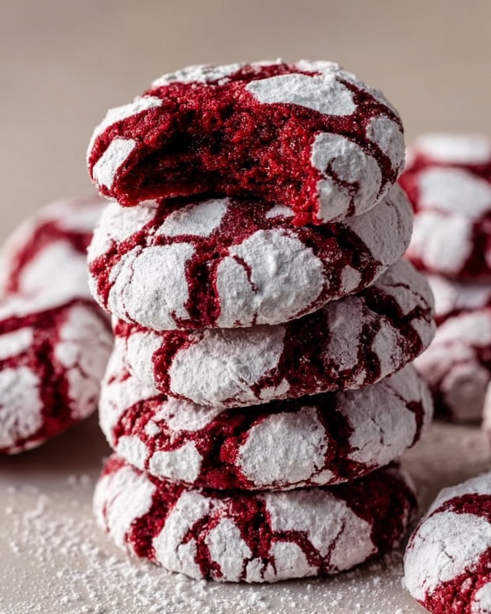 Red Velvet Crinkle Cookies
