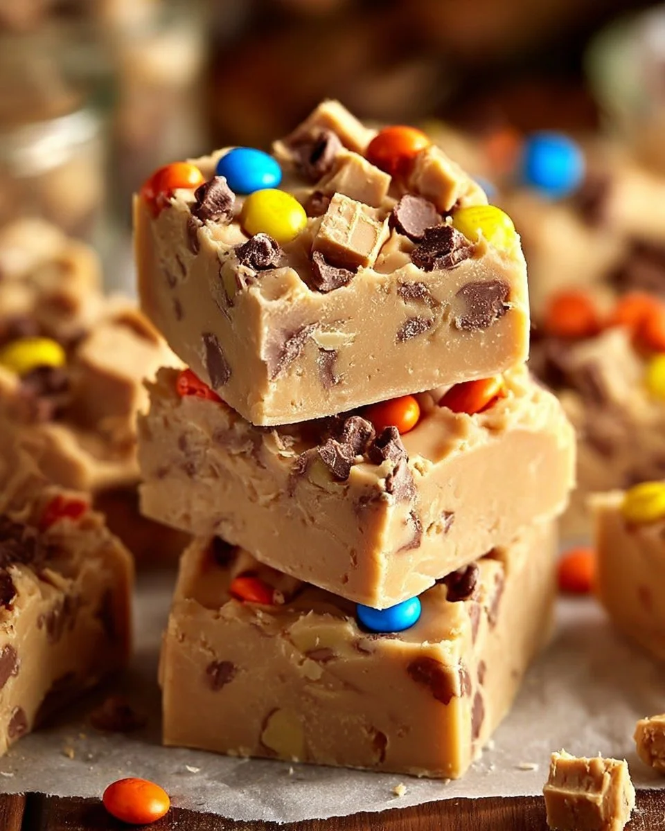 Delicious homemade peanut butter fudge cut into squares