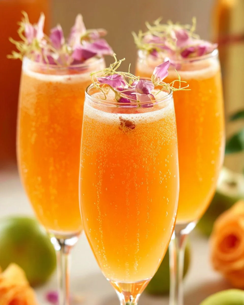 Freshly made cantaloupe juice in a glass with a melon slice