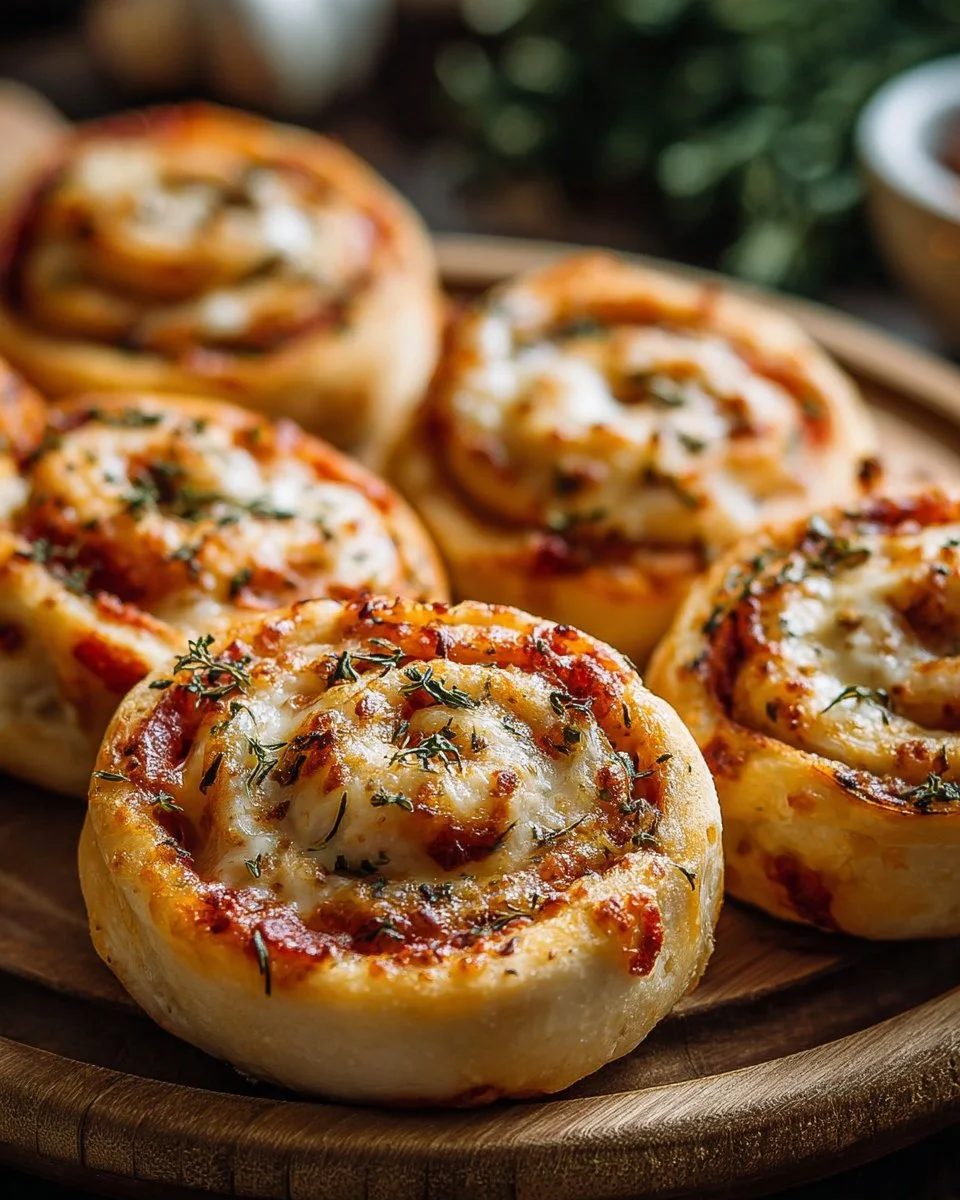 Cheesy Garlic Pizza Pinwheels