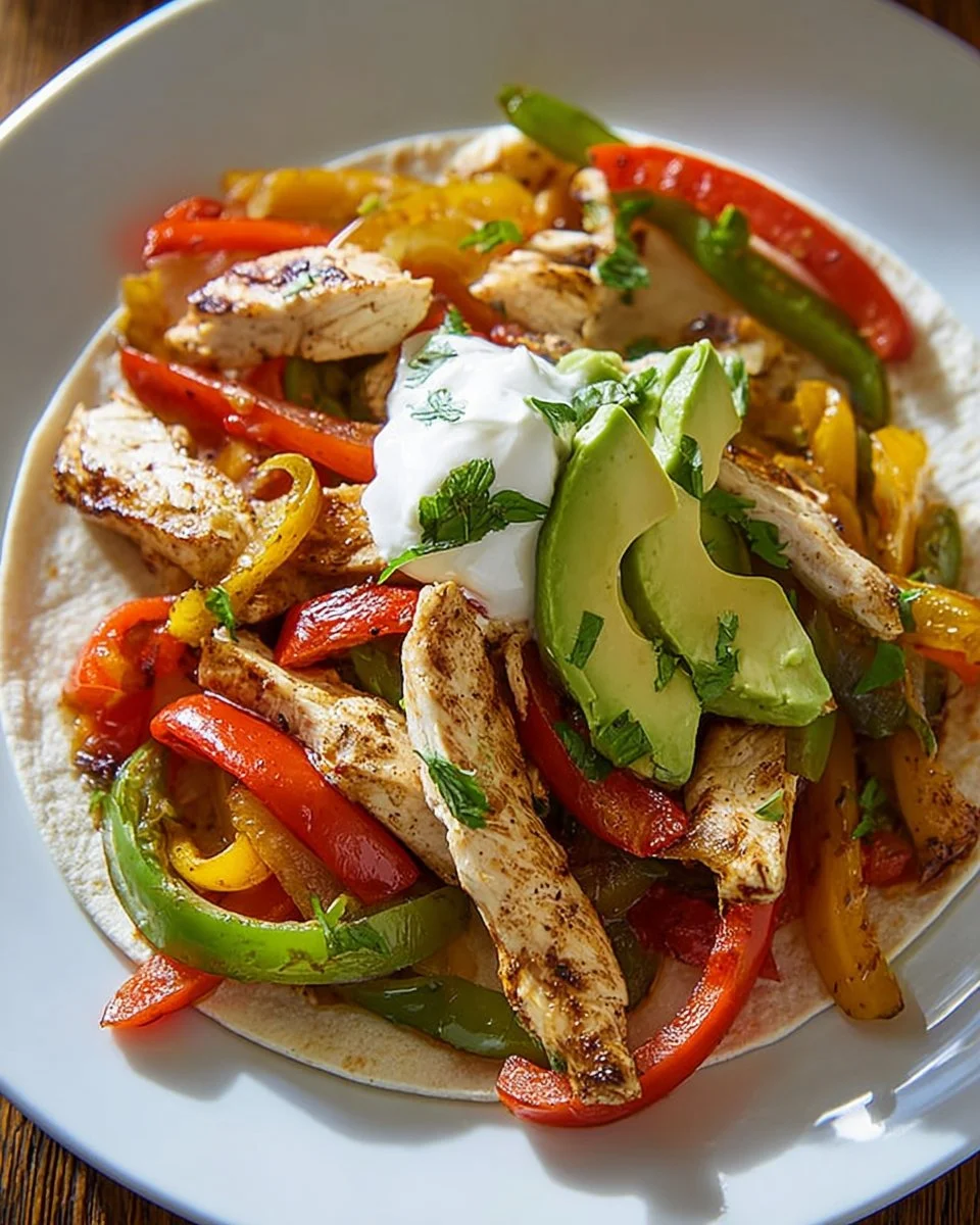 Delicious crockpot chicken fajitas served with colorful peppers and onions