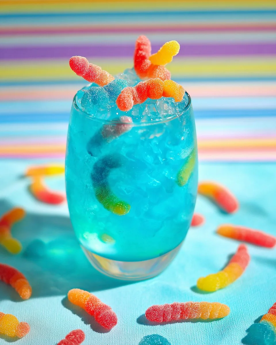 Drunken Sour Gummy Worm Cocktail