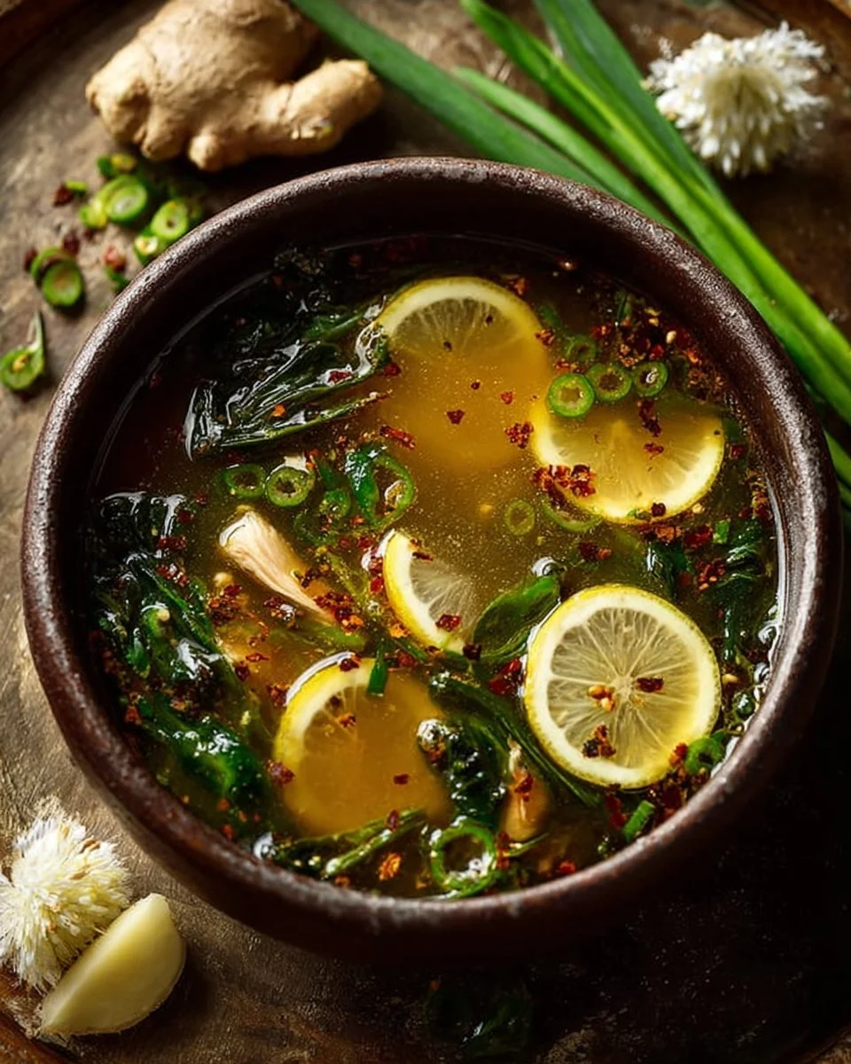 Healing Miso-Ginger Lemon Detox Broth