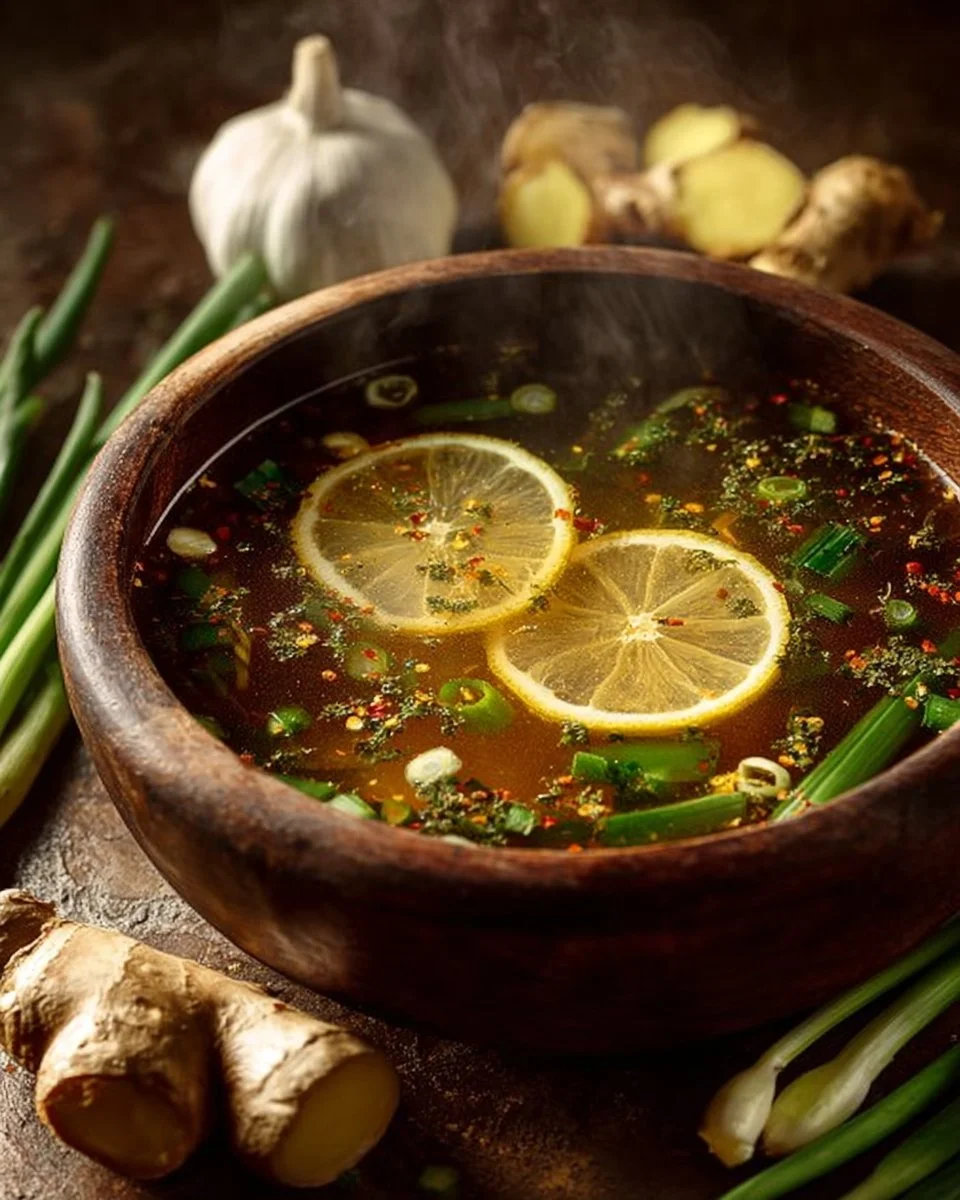 Healing Miso-Ginger Lemon Detox Broth