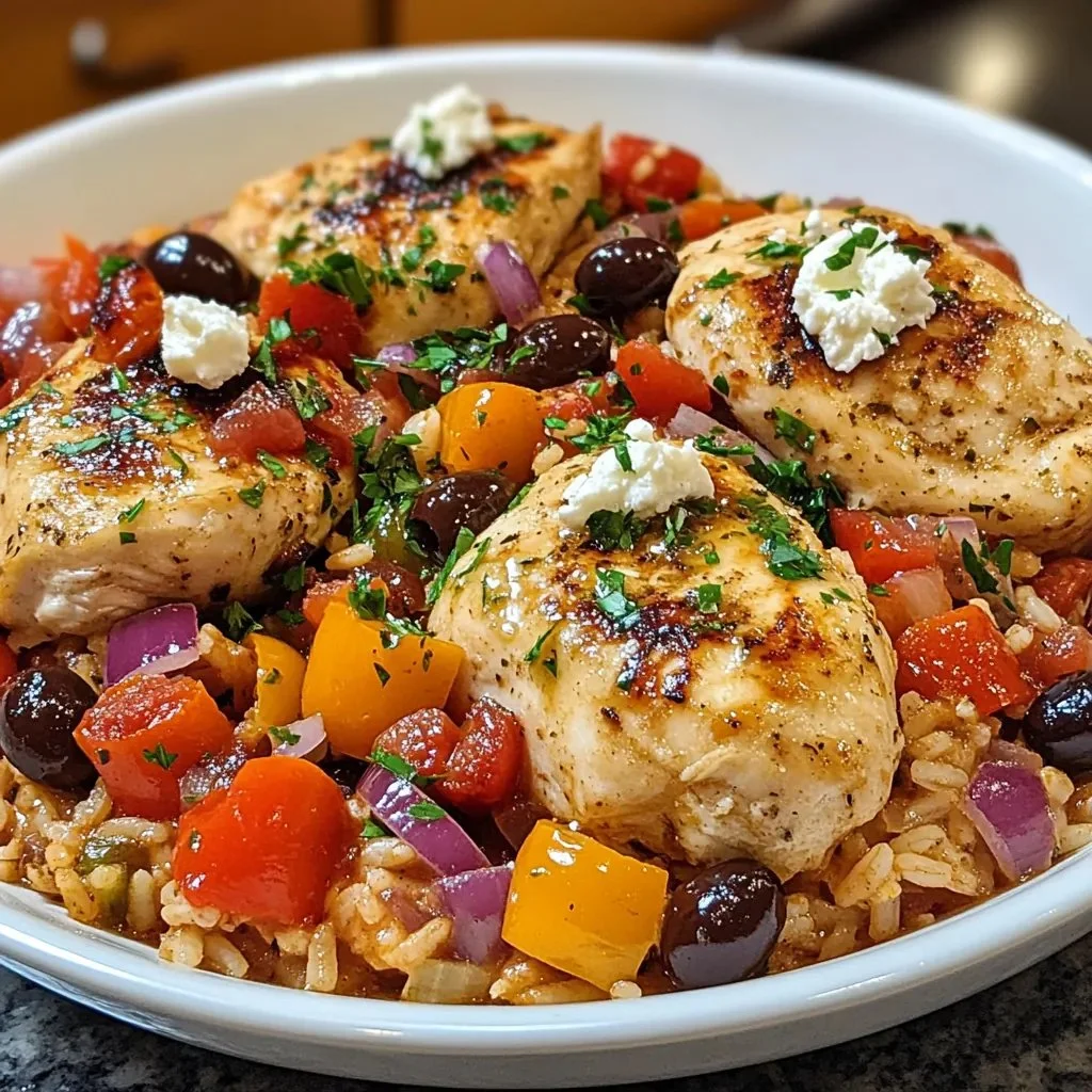 Mediterranean Chicken and Rice Casserole