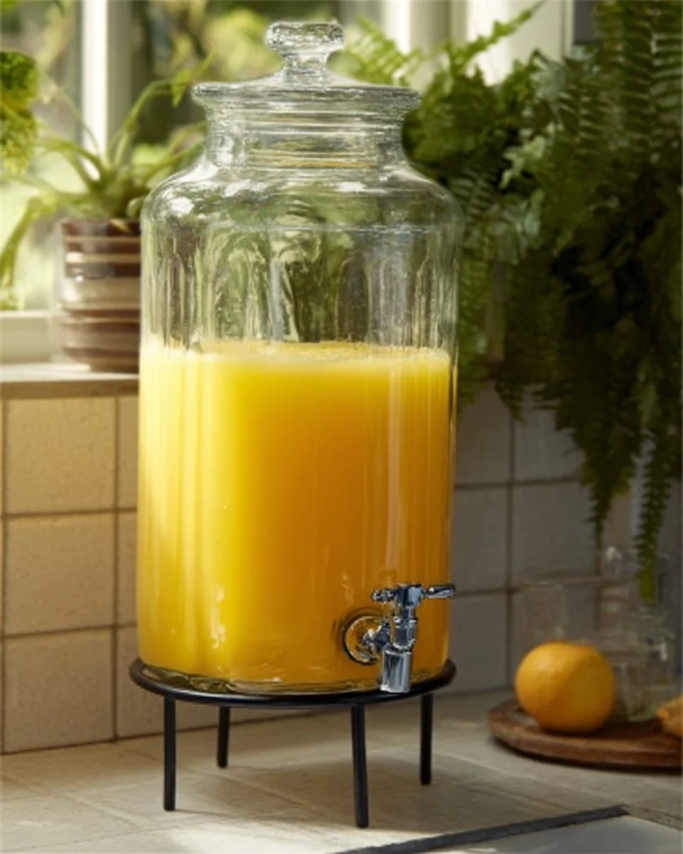 Refreshing orange juice punch served at a vibrant morning brunch shower