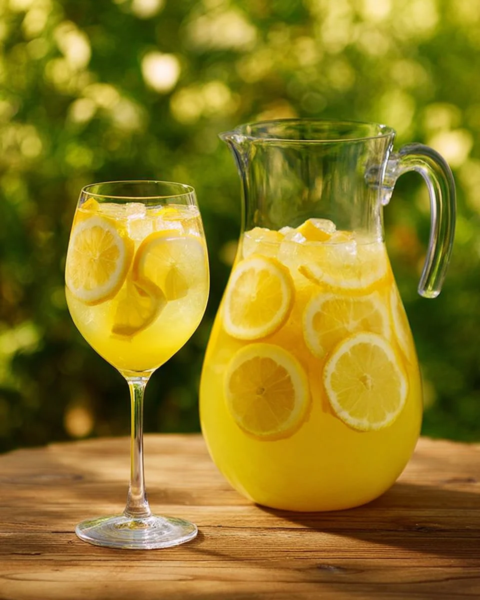 Refreshing Pineapple Ginger Lemonade Punch in a glass with garnishes