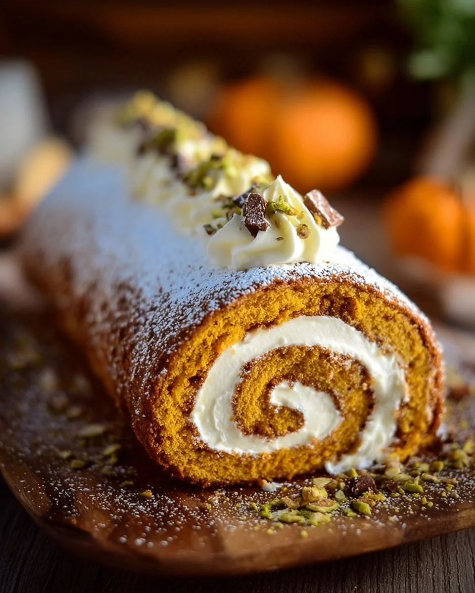 Pumpkin Cannoli Cake Roll