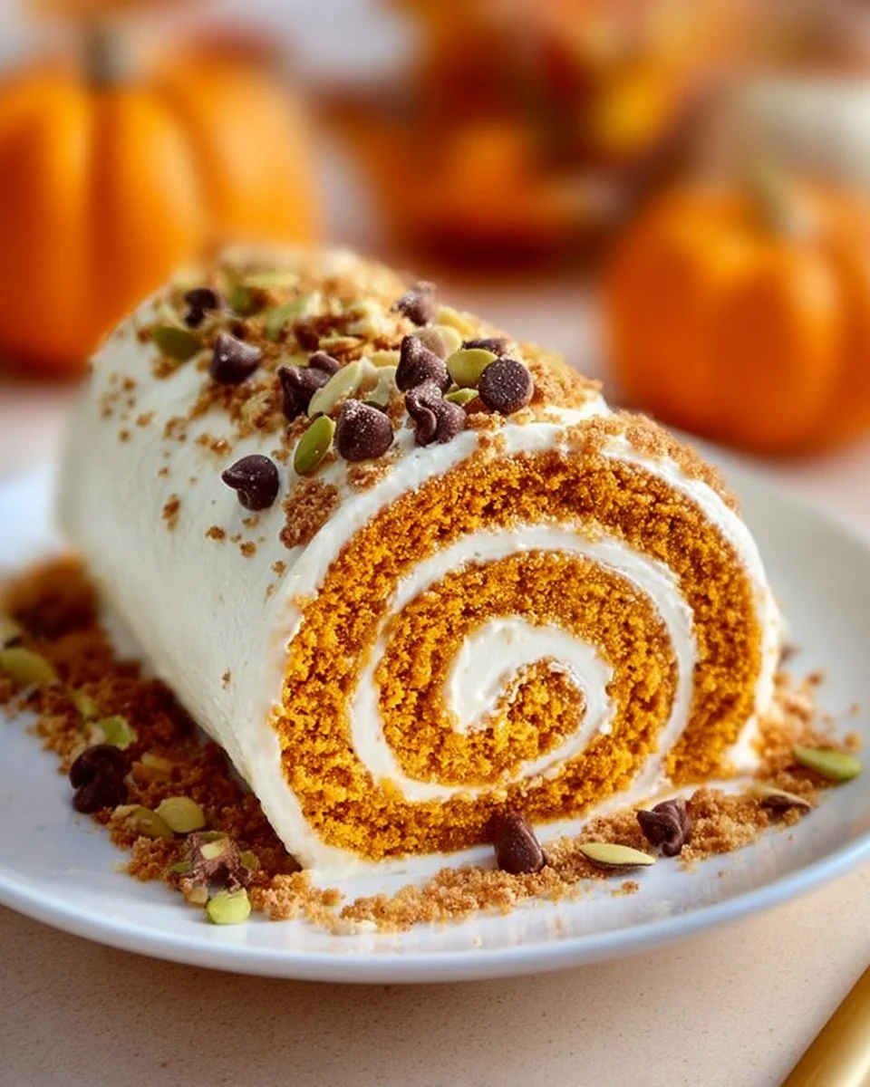 Pumpkin Cannoli Cake Roll
