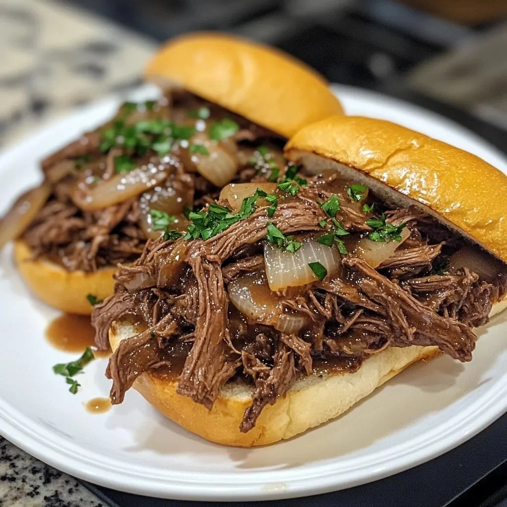 Slow Cooker French Dip Sandwiches
