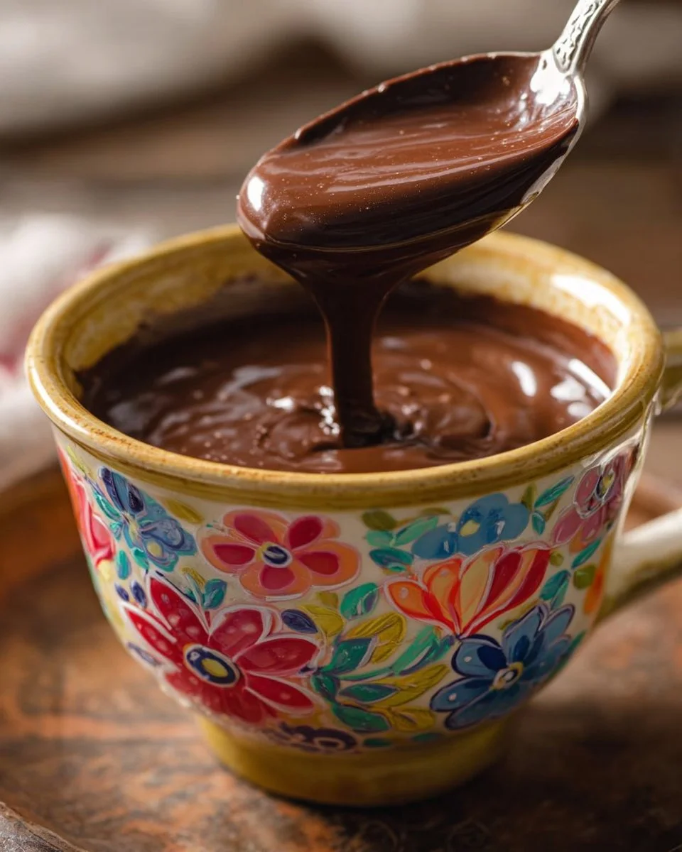 A cup of thick and creamy Spanish hot chocolate topped with whipped cream.