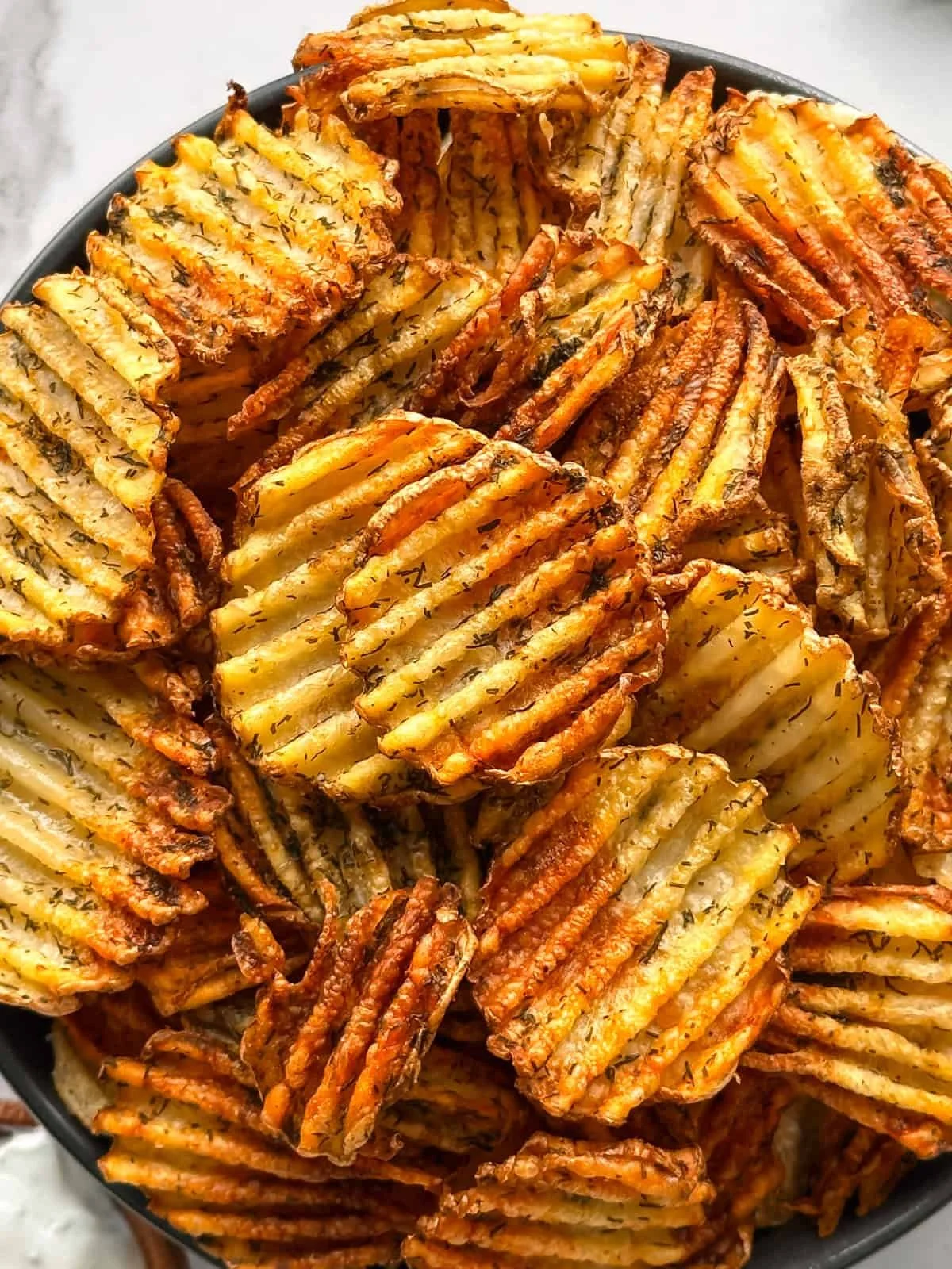 Air Fryer Dill Pickle Potato Chips