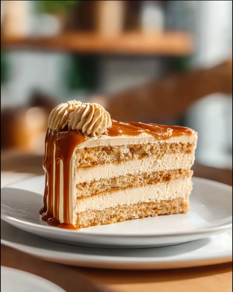 Delicious Caramel Cream Bliss dessert showcasing a creamy caramel topping.