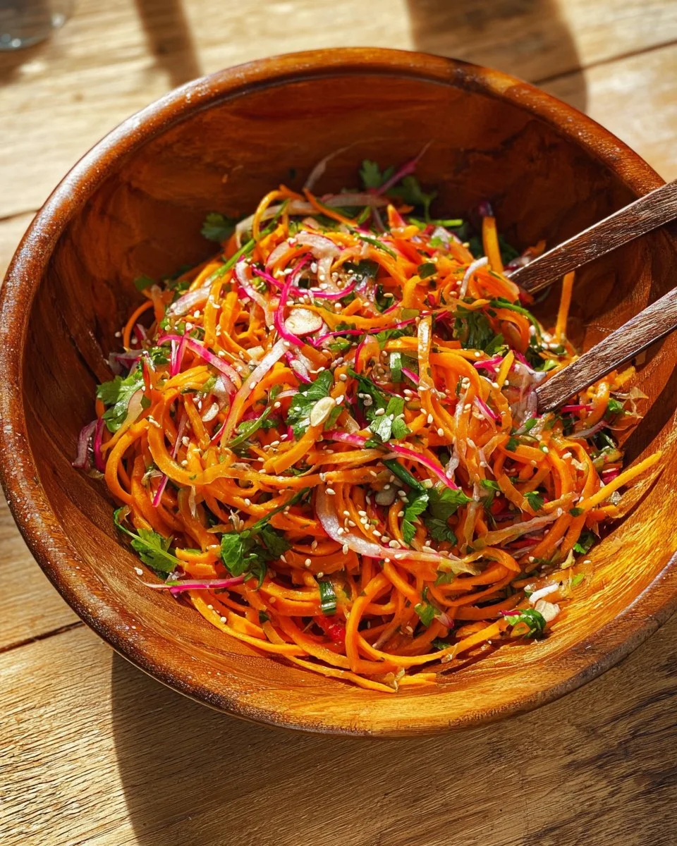 Carrot and Beetroot Salad with fresh herbs and dressing