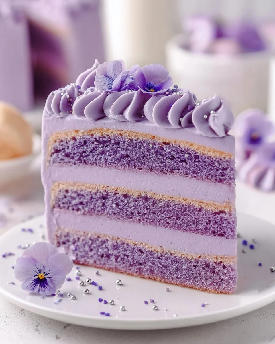 Chocolate Cake with Blueberry Frosting and Purple Ganache Drip