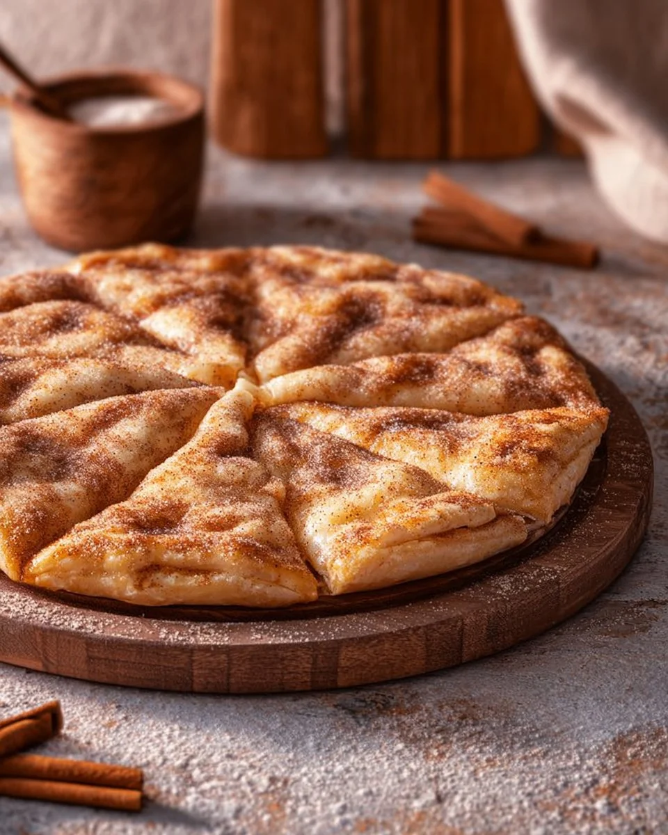 Cinnamon-Sugar Pizza made with Crescent Rolls