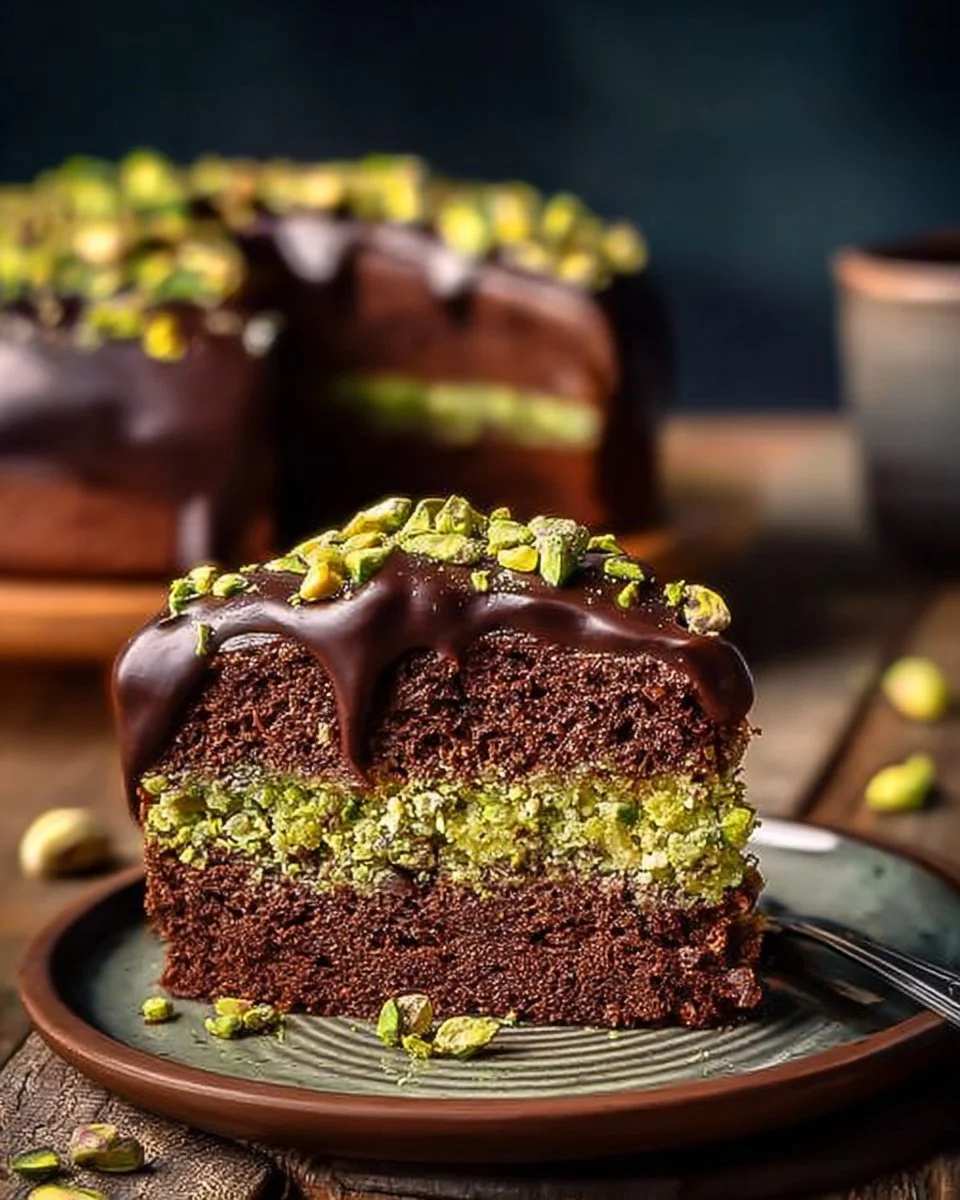 Dubai-Style Chocolate Pistachio Cake