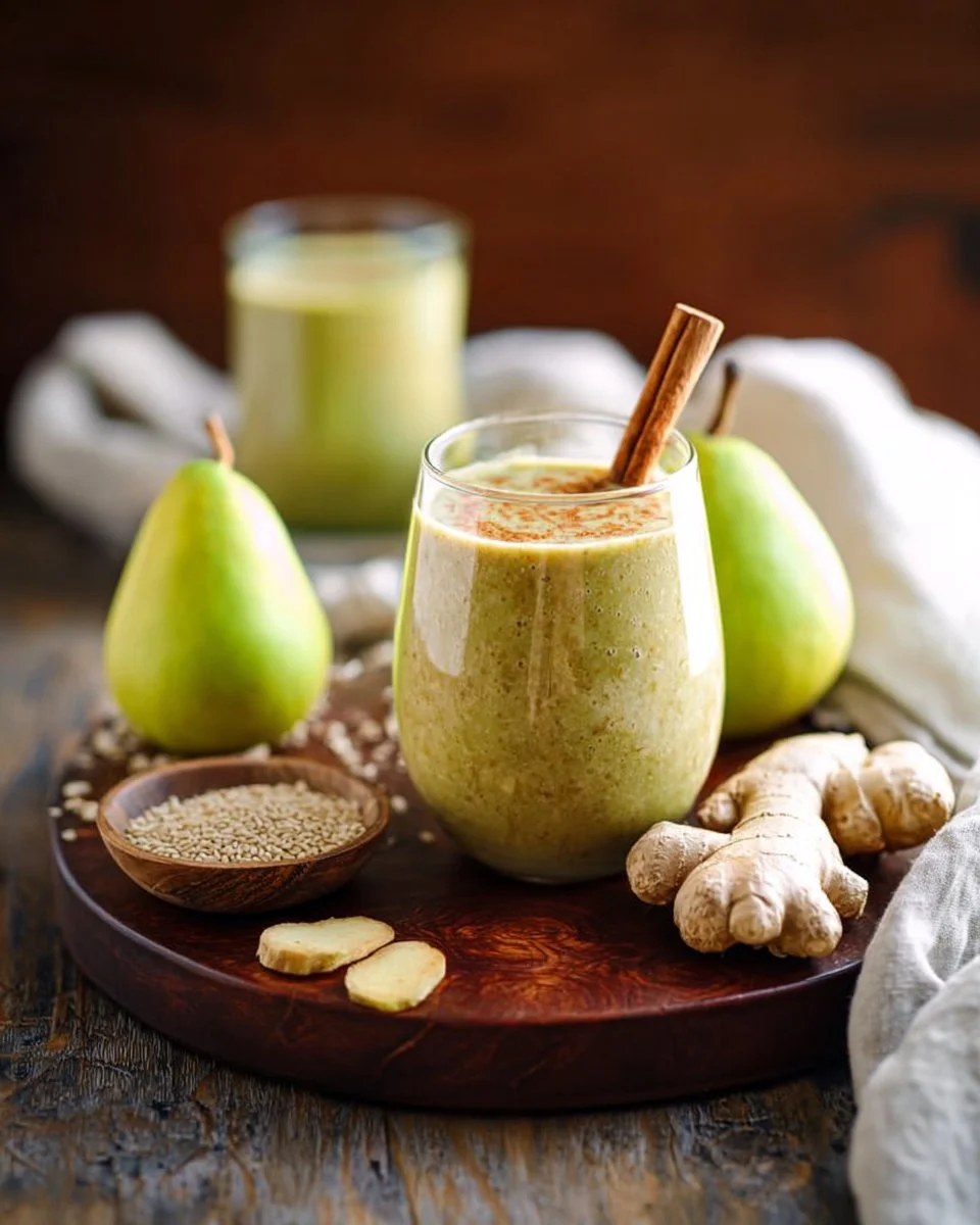 Healthy Pear Ginger Chia Smoothie