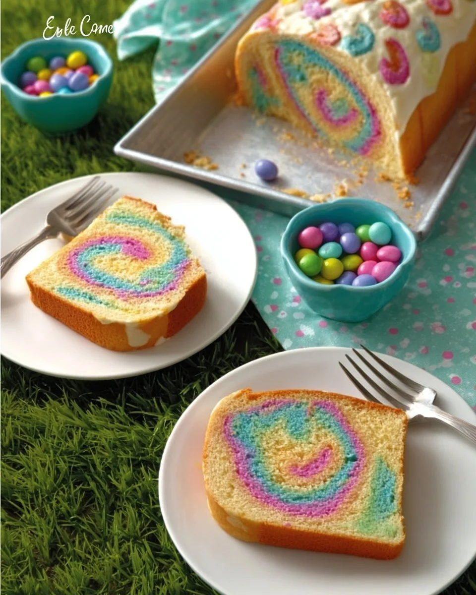 Colorful Hidden Rainbow Easter Egg Cake for festive celebrations.