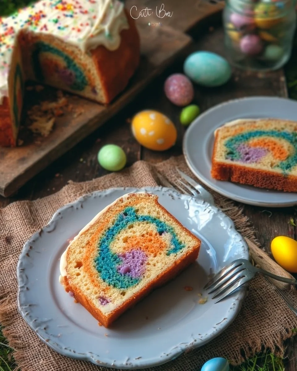 Hidden Rainbow Easter Egg Cake