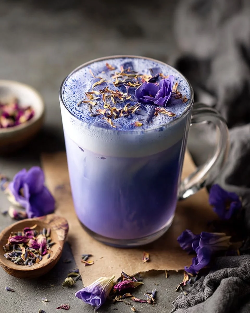 Iced Butterfly Pea Flower Tea Latte