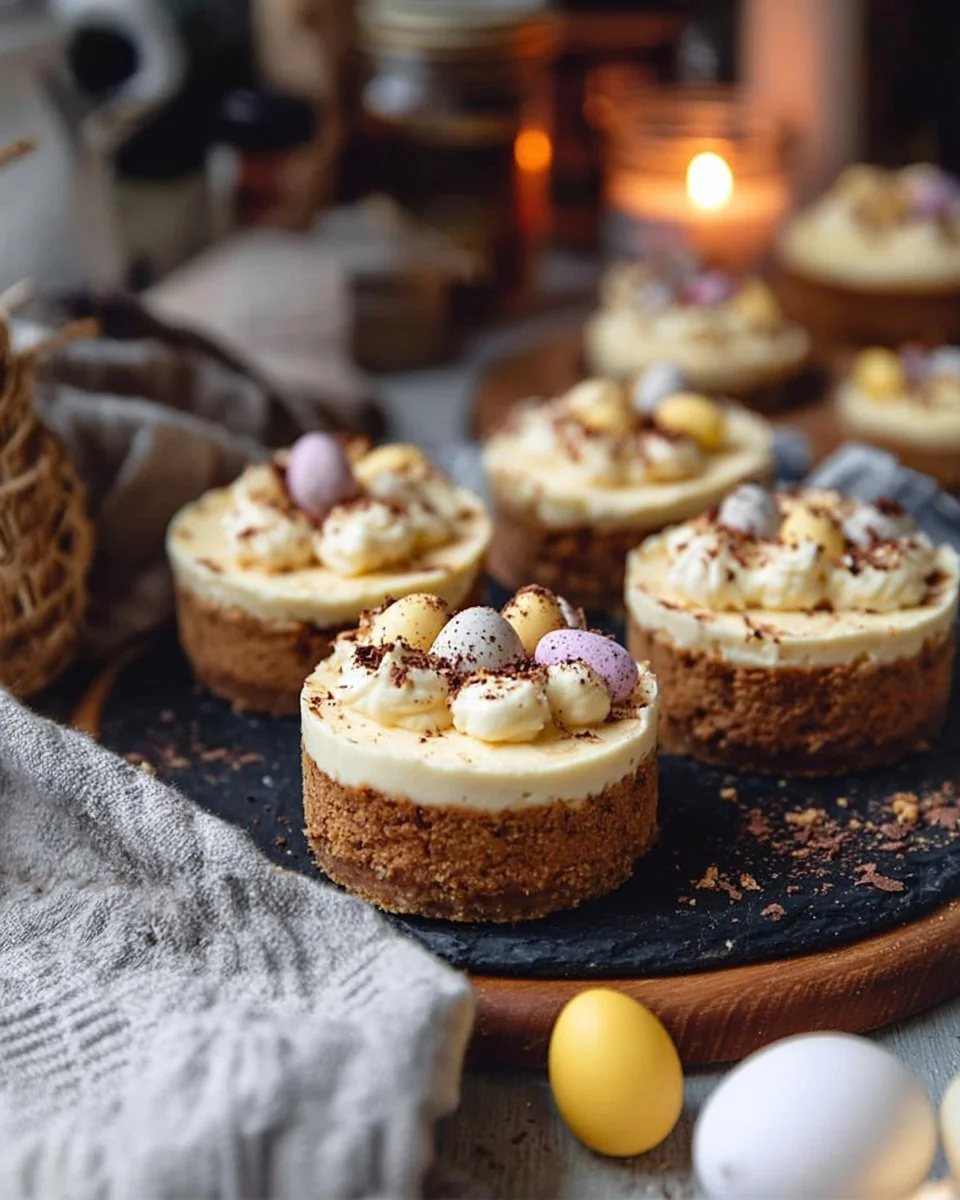 Individual Mini Egg Cheesecakes