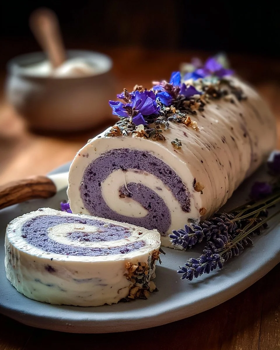 Lavender and Vanilla Ice Cream Roll – Light, Floral, and Dreamy