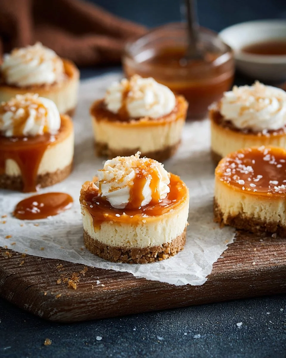 Mini Cheesecakes with Salted Caramel