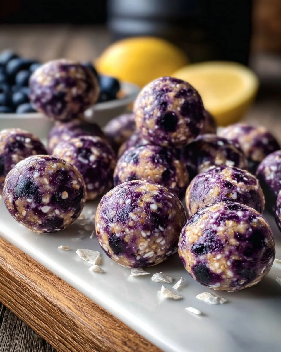 No-Bake Lemon Blueberry Protein Bites
