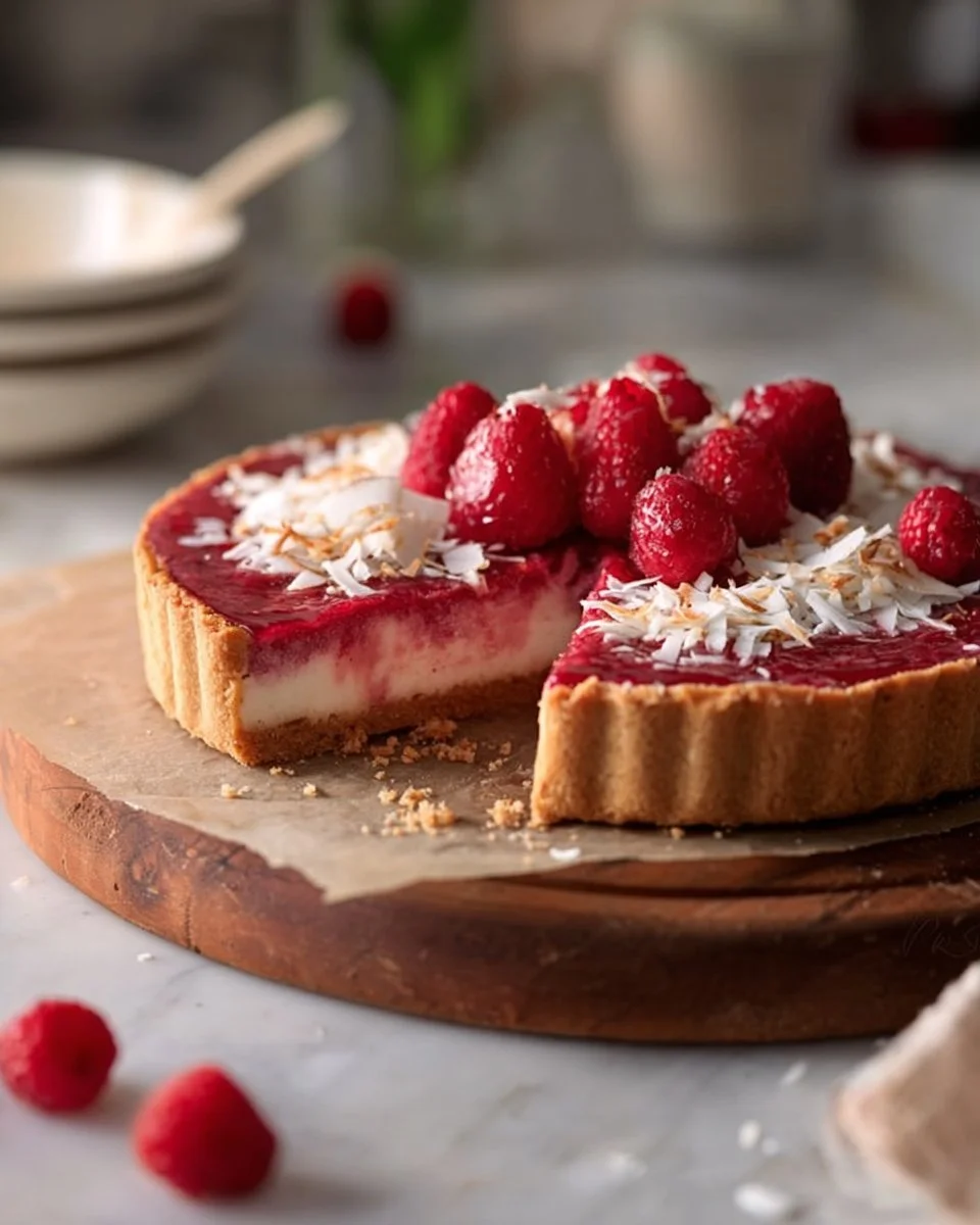 No-Bake Raspberry Coconut Tart