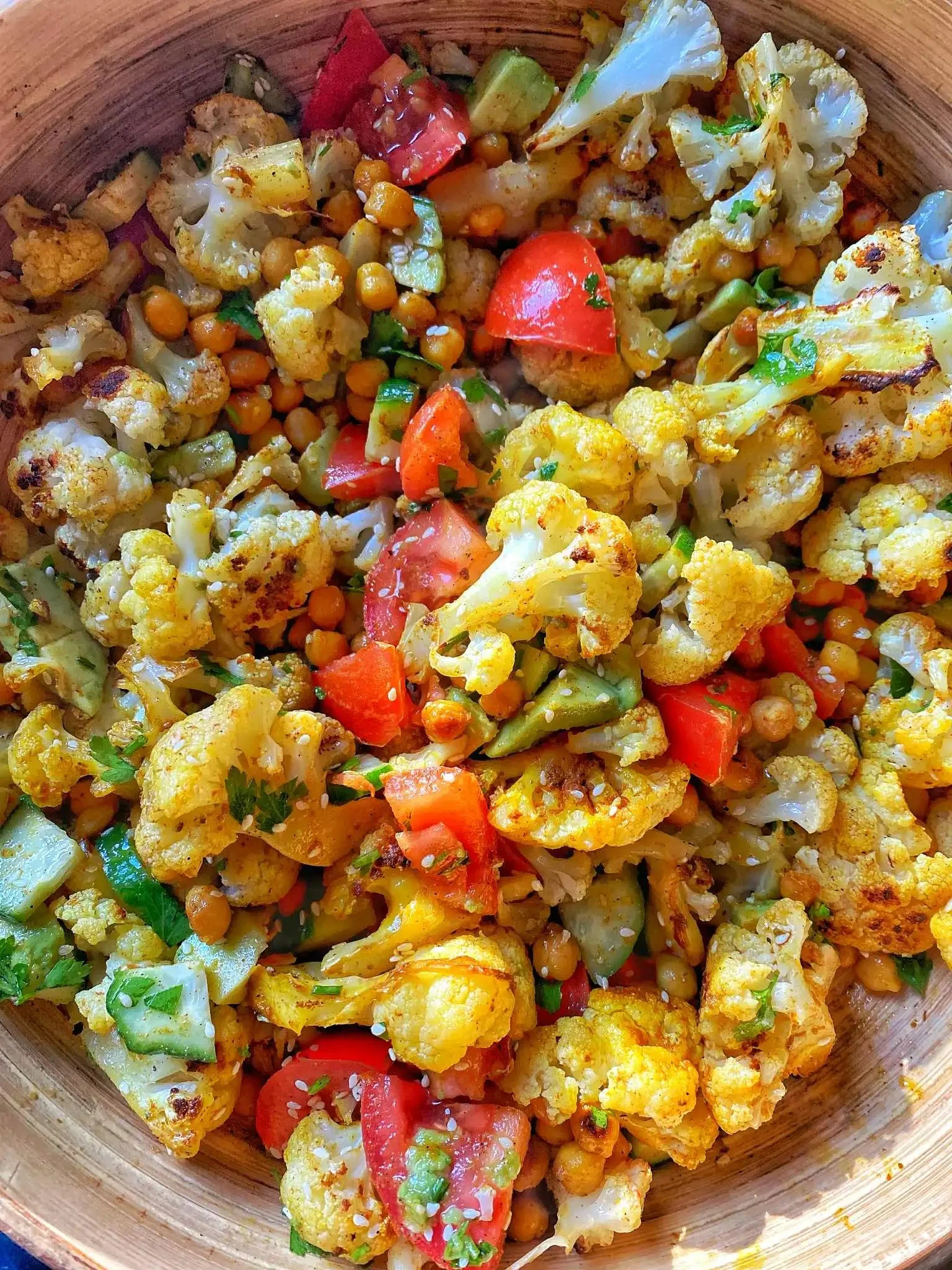 Roasted Cauliflower and Chickpea Salad