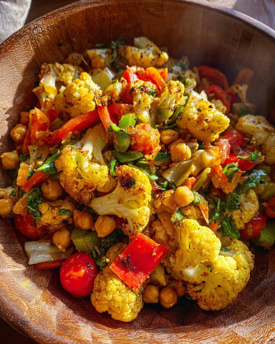 Roasted Cauliflower and Chickpea Salad