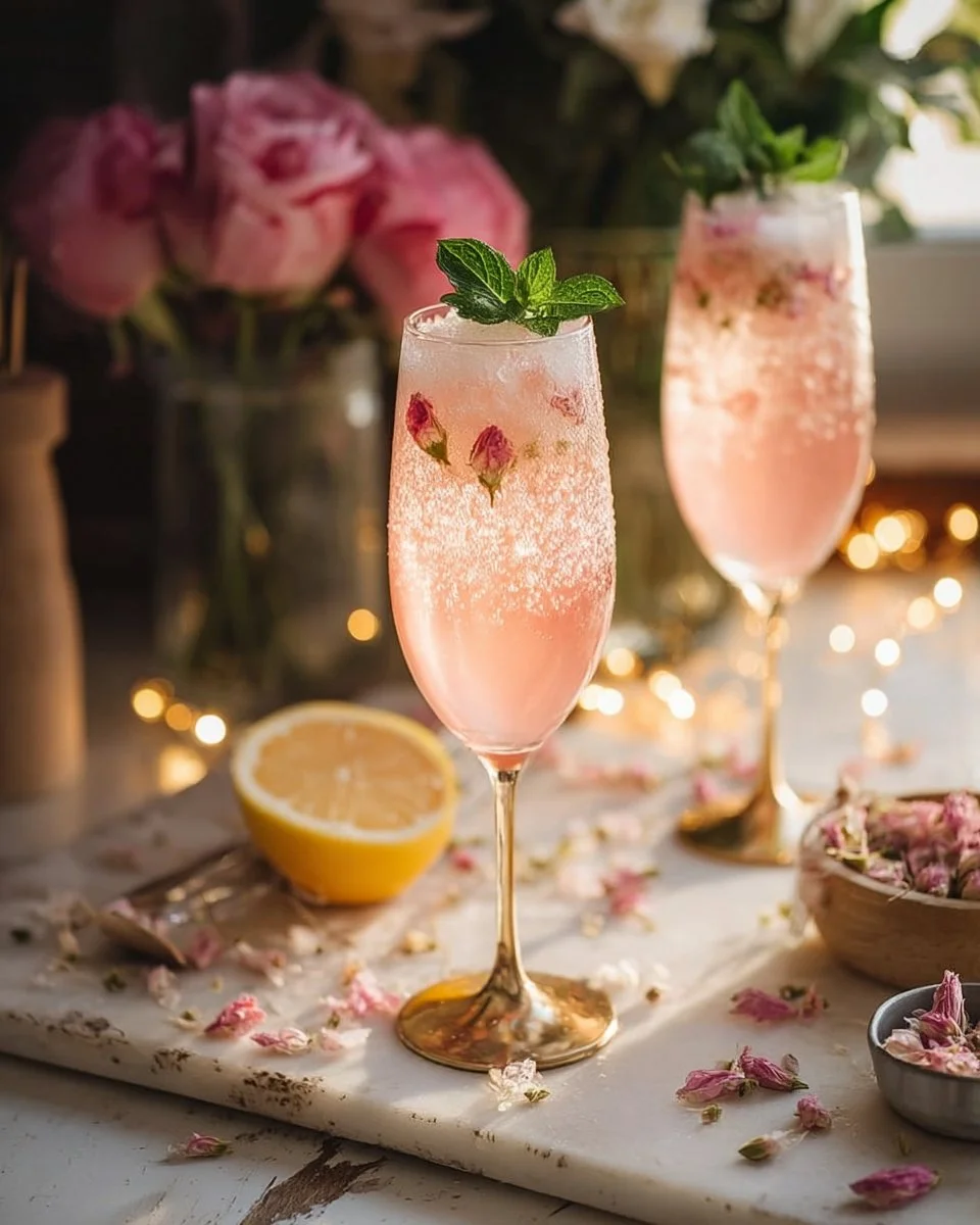 Rose and Elderflower Garden Fizz
