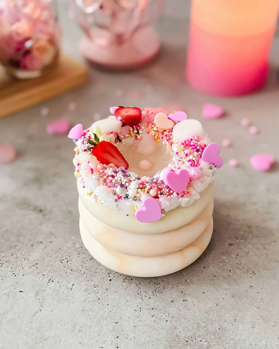 Strawberry Baileys Float dessert drink in a glass with fresh strawberries