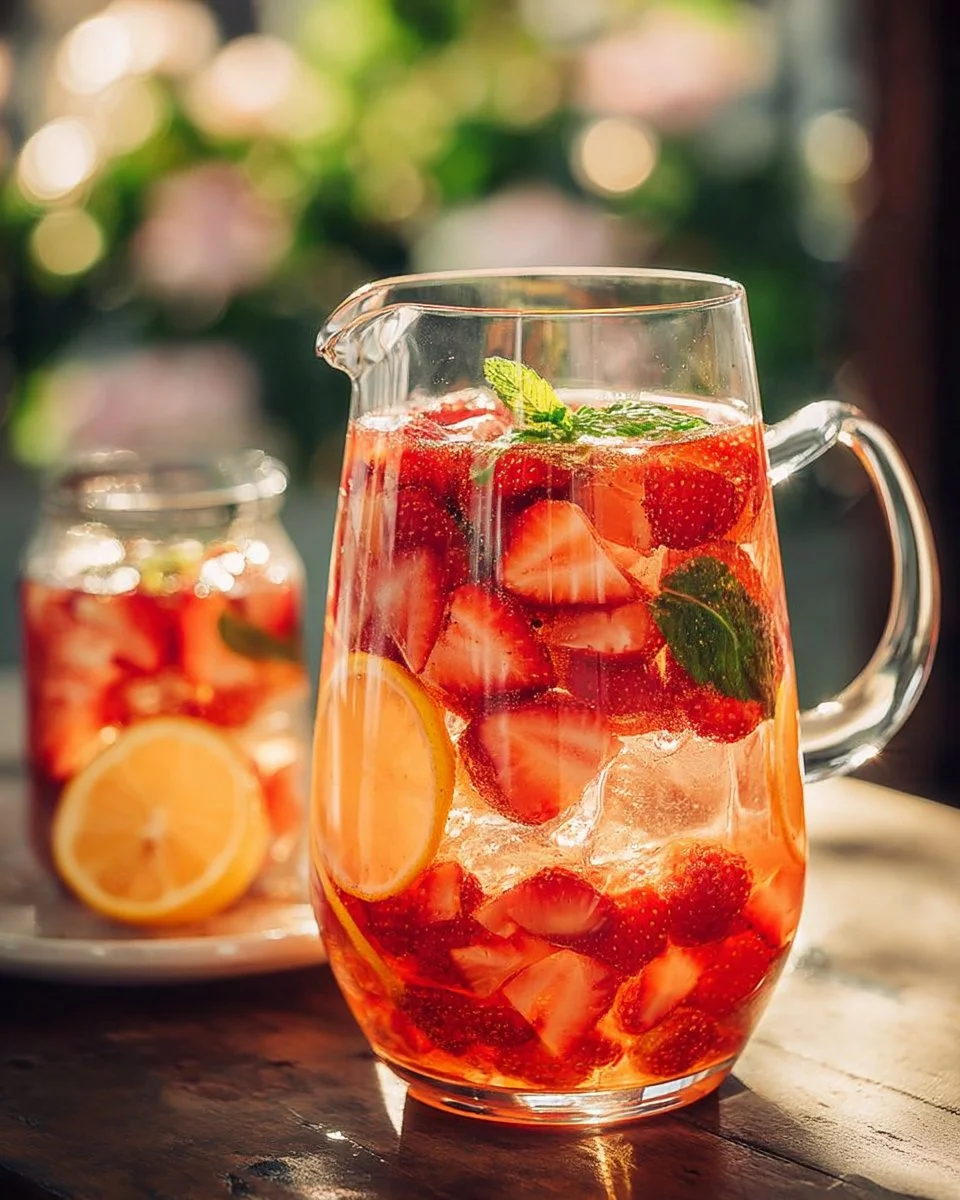 Strawberry Mocktail Sangria Pitcher